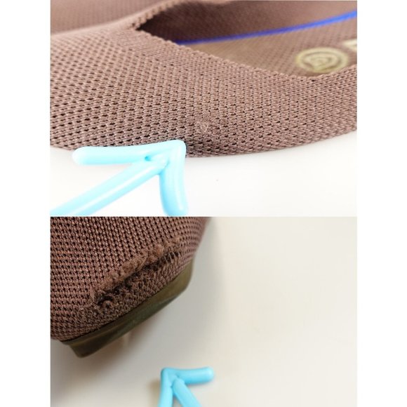 ROTHY'S Womens 100% Recycled Brown Nude Ballerinas Ballet Flat Shoes 5 Knitted - Picture 6 of 13